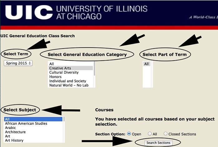 . Under New General Education Sections, select New General Education Dynamic Search Feature.