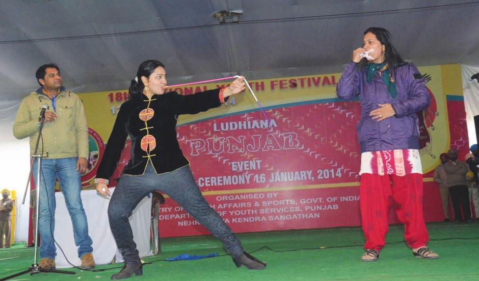 India s first Test-Tube baby showing magical skill at the closing ceremony of National Youth Festival.