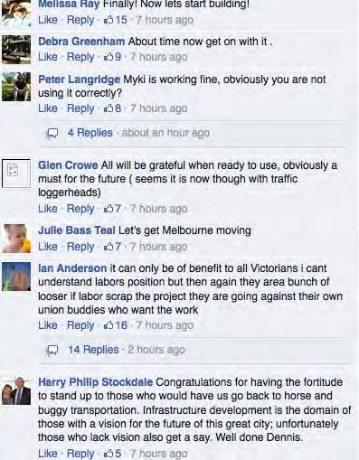 This is an example of a public facebook post about a mainstream community transport issue in Melbourne. A class activity could involve comparing text types. Who is the audience?