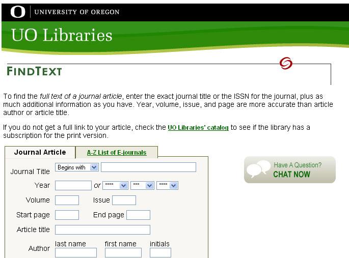 Vol 16 No 2 Summer 2010 By Fall term 2009, we had added chat widgets to the library s FindText and OneSearch Web pages.