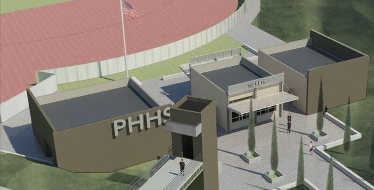 Henry HS Athletic Fields & Facilities Upgrades Football stadium features: Americans with Disabilities Act accessible press box and elevator New accessible seating areas New 3,928-square-foot athletic