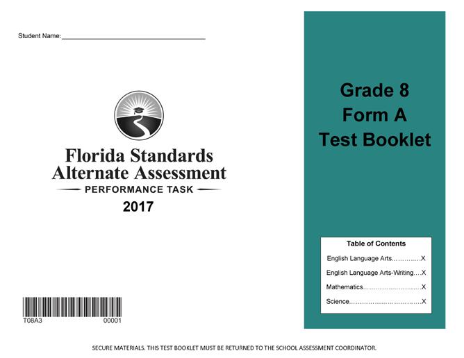 School Assessment Coordinator Responsibilities After Testing NOT TO BE SCORED Materials (used and unused materials) Stack 1: Test Booklets Stack 4: Response Booklets - Math Florida Standards