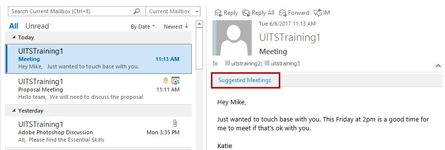 The following will use an example of an email requesting a meeting on a Wednesday at 2pm: 1.