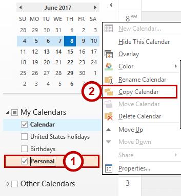 Copy a Calendar 1. From the Calendar view, right-click the Calendar you wish to copy (See Figure 57). 2.