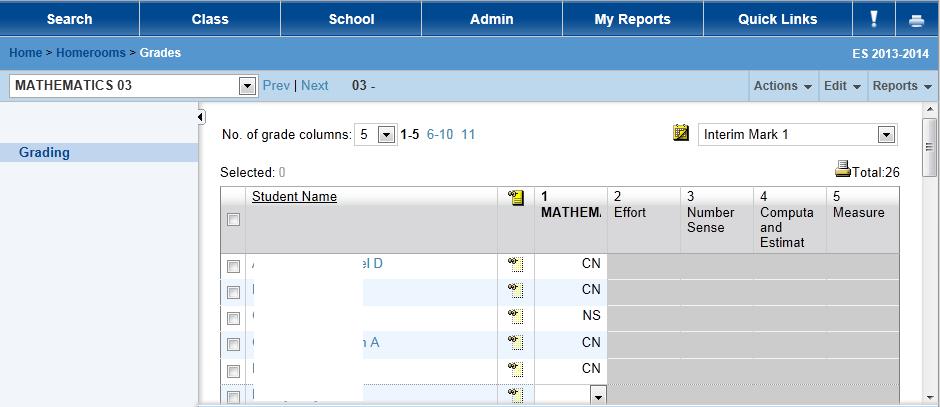 Viewing Completed Class Grades in SMS Once grades have been imported into PowerSchool SMS, they may be viewed by the teacher from the Grades column on the My Classes Home page. Log in to SMS.