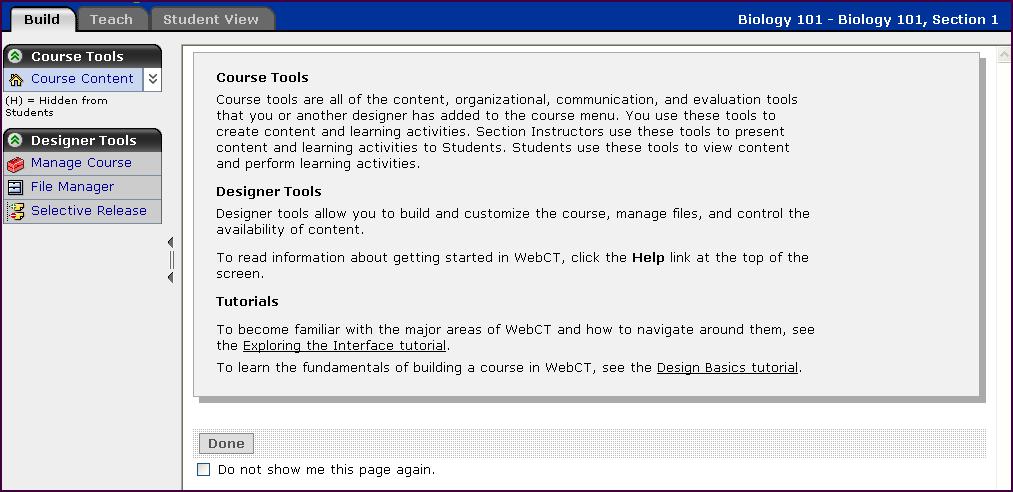 Chapter 3: Migrating Your Courses to CE Enterprise If you have previously entered the course, the course entry screen