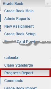 Chapter Three Grade Book Elementary User Guide CREATING PROGRESS REPORTS (ADVANCED/OPTIONAL) The Progress Report screen enables you to create customizable progress reports, which can emailed or