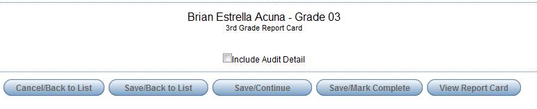 Chapter Four Grade Book Elementary User Guide MARKING REPORT CARDS COMPLETE At the end of each grading period, report cards must be marked complete.