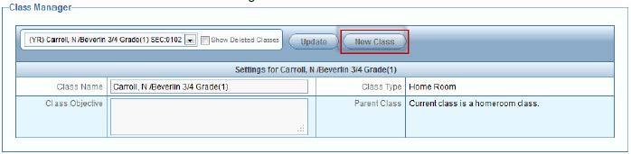 The system creates a linked class for the selected subject and the class displays under the Related Classes column.