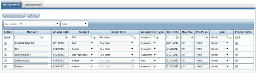9 - Assignments List screen 2. Select the assignments requiring the change by checking the boxes for only those assignment rows. Tip: Select the All check box to select all assignments. Figure 3.