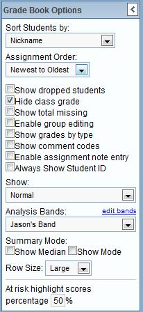 Chapter Three Grade Book Elementary User Guide Setting Grade Book Main Preferences Additional options are available on the Grade Book Options panel.