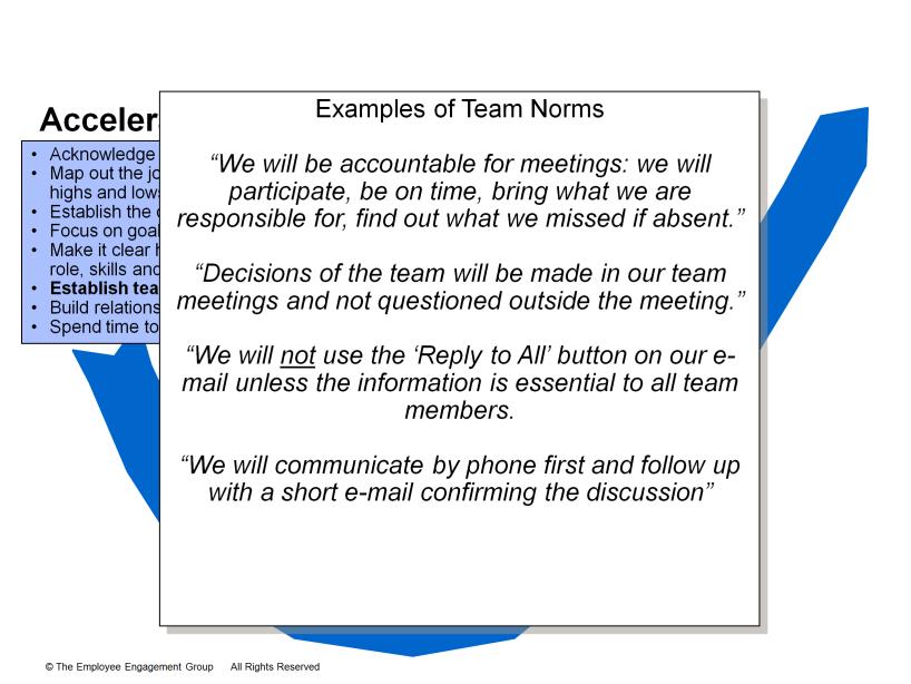 9 Ask participants to come up with a list of examples of team norms.