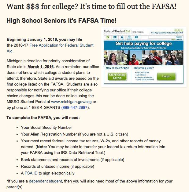 Both Parent and Student need an FSA ID. Getting an FSA ID You ll need an FSA ID, a username and password combination that allows you to sign your FAFSA electronically.