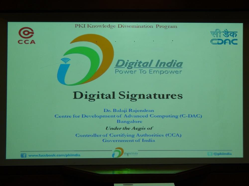 This was conducted by Centre for Development of Advanced Computing (C-DAC), Bangalore, with the support of