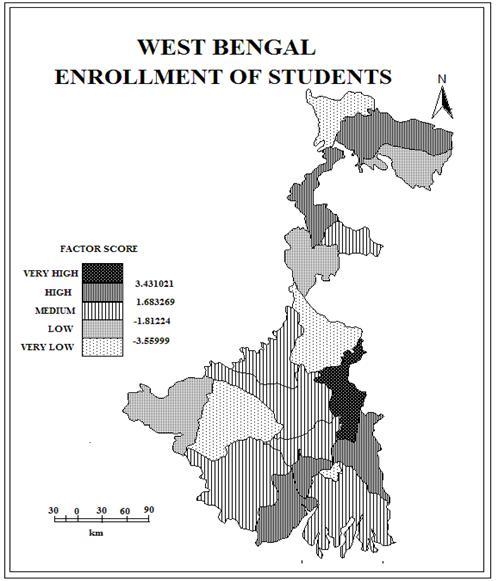secondary Schools (0.92394), students enrolled in Junior high Schools. population (0.53031), students enrolled in primary Schools (0.42930).