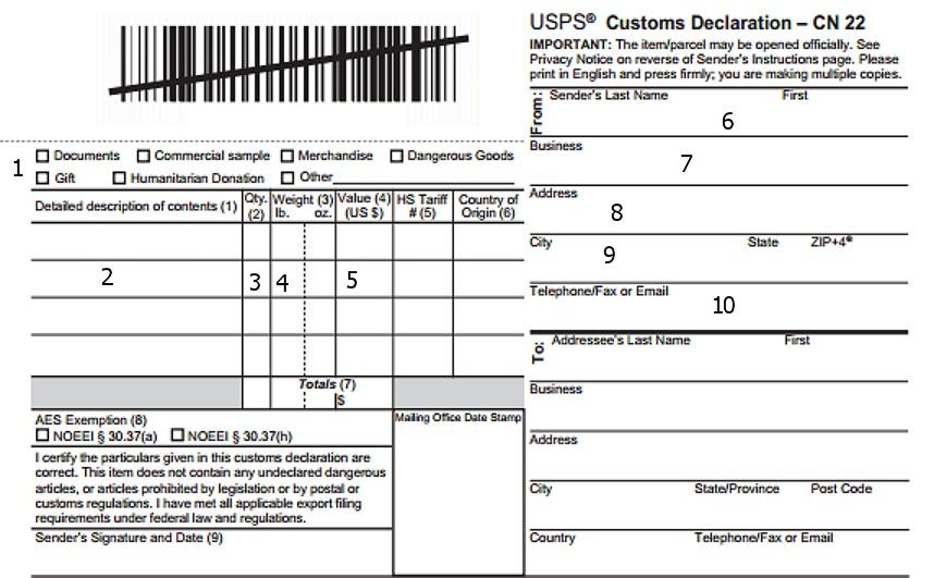 Forms Completion Practice Test 11 Directions: Look at the sample USPS forms and answer the questions that follow. You are given 30 items in this test. Time yourself and stop after 15 minutes.
