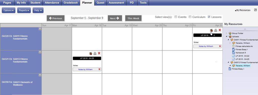See Create Lesson Plans Separate from a Curriculum Map for more information on adding lesson plans. 4.