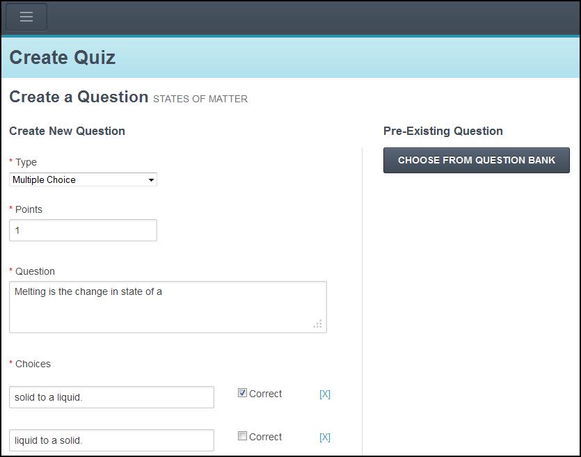Use Questions from the Question Bank in Aspen IMS Mobile Use Questions from the Question Bank in Aspen IMS Mobile You can quickly create a quiz by selecting questions from the Question Bank.
