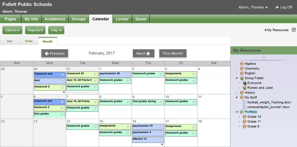 Use Questions from the Question Bank in Aspen IMS Mobile This view is similar to what teachers see on the Planner tab.