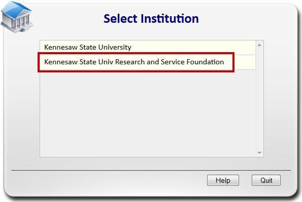 5. If prompted to select an institution, choose Kennesaw State University Research and