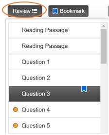Have the students answer the question. Then have students select the Bookmark button. Tell students that when the Bookmark button is selected it will turn dark gray.