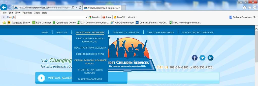 Log In 1. To log in to your class, go to our website: www.firstchildrenservices.com.