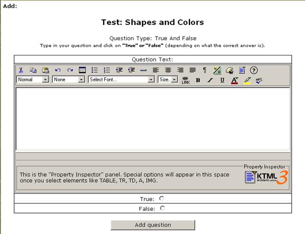Question Types FORMATTING TOOLBARS 1 Type your test