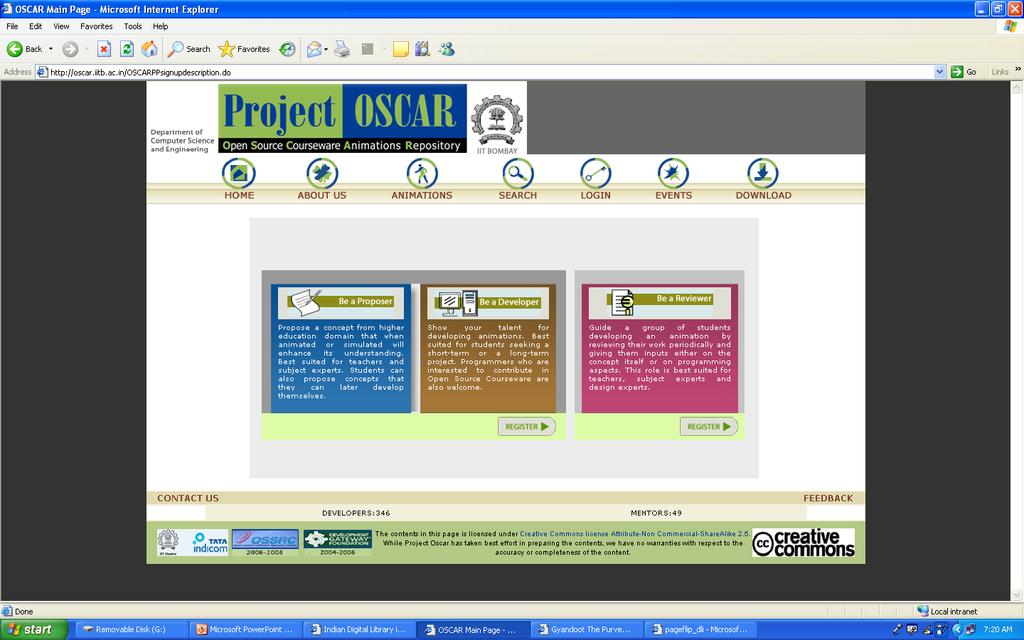 PROJECT OSCAR Teaching aid animations for important concepts in Science and Technology Simplifying concepts otherwise difficult to comprehend.