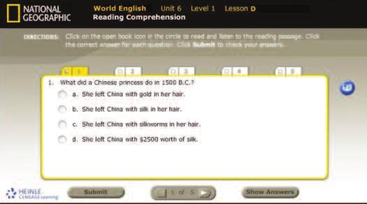 NGL.Cengage.com NGL.Cengage.com/worldenglish Classroom DVD A Classroom DVD for each level of World English contains National Geographic video content for use in the classroom.