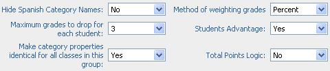 Other Grading Options: 7. You can decide how grades will be calculated within your gradebook using the options found toward the bottom of the Categories page.