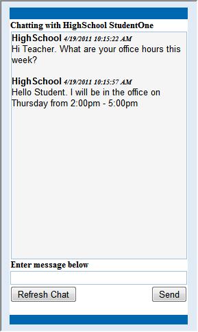 The chat window will open and then you can freely chat with your teacher.