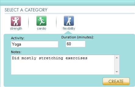 To add exercise to the Fitness Log: 1. Click on the Fitness Log button; you will see a monthly calendar 2. Click on a date 3.