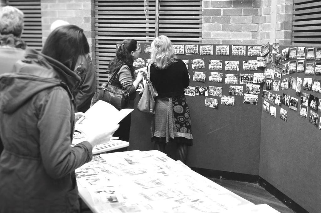 memorabilia that was on display, finding images of friends in early school photographs, looking at the early uniforms and reminiscing about student fashion items of the 1960s, 70s, 80s and 90s.