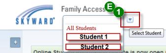 Step 3 E. When logging into Family Access, a link titled Online Student will be available.