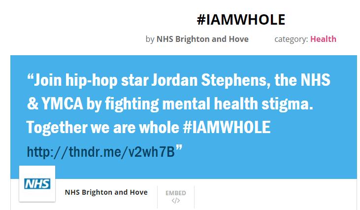 #IAMWHOLE Patcham House is delighted to be supporting a new mental health campaign, due for official launch on Monday 10th October.