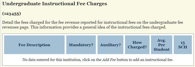 Average Per Student If the Per Student option was selected in the How Charged field, enter the average amount charged for this fee to undergraduate students.