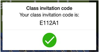 You then need to convey the short invitation code to the students, who in turn tap the Join a Class button on their devices. Note: each session will have it s own unique invitation code.
