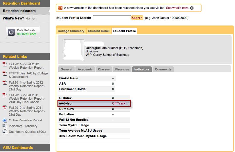 This is another way you can view large groups of students or individuals and see their tracking status.