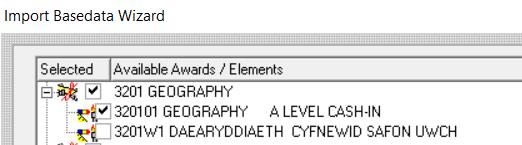 structured like this with basedata showing separate syllabus headers (Awards) for each unit.