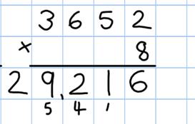 Continue to practise long multiplication. Multiply decimals using the grid method and progressing on to short multiplication.