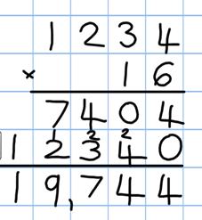 written method of short multiplication. Multiply numbers up to 4 digits by a 2 digit number using the formal written method of long multiplication.