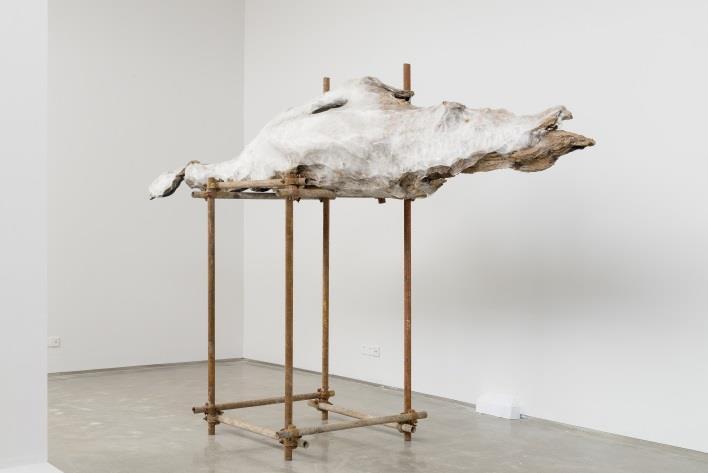 . Left: Liang Shaoji, Lonely Cloud, 2016, wood,