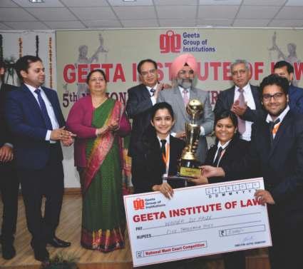 of Law. Moot Court Geeta Institute of Law has a Moot Court Hall given the courtroom design.