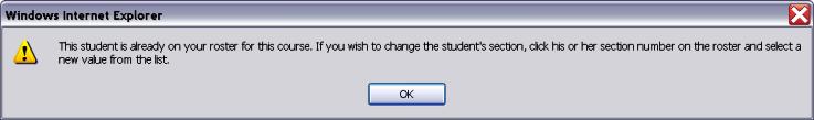 6. Add a new student. Below any course roster, enter the 7-digit student ID, choose a section, and check the term(s) during which the student was in scheduled in your course.