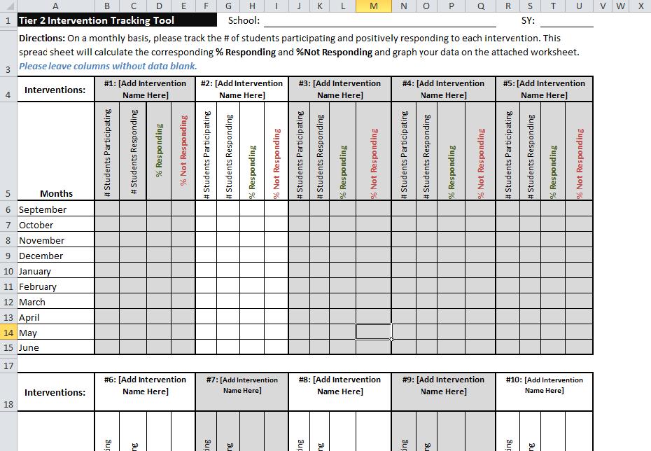Sample website resource: Tier 2 Intervention Tracker for Systems and Problem-Solving