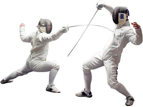 Fencing A sport in which two competitors fight using Rapier-style' swords, winning points by making contact with their opponent. Based on the traditional skills of swordsmanship Monday 3.30-4.