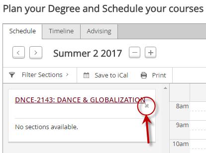 You can view the offered sections, if the schedule is available