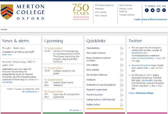 The Merton College intranet a