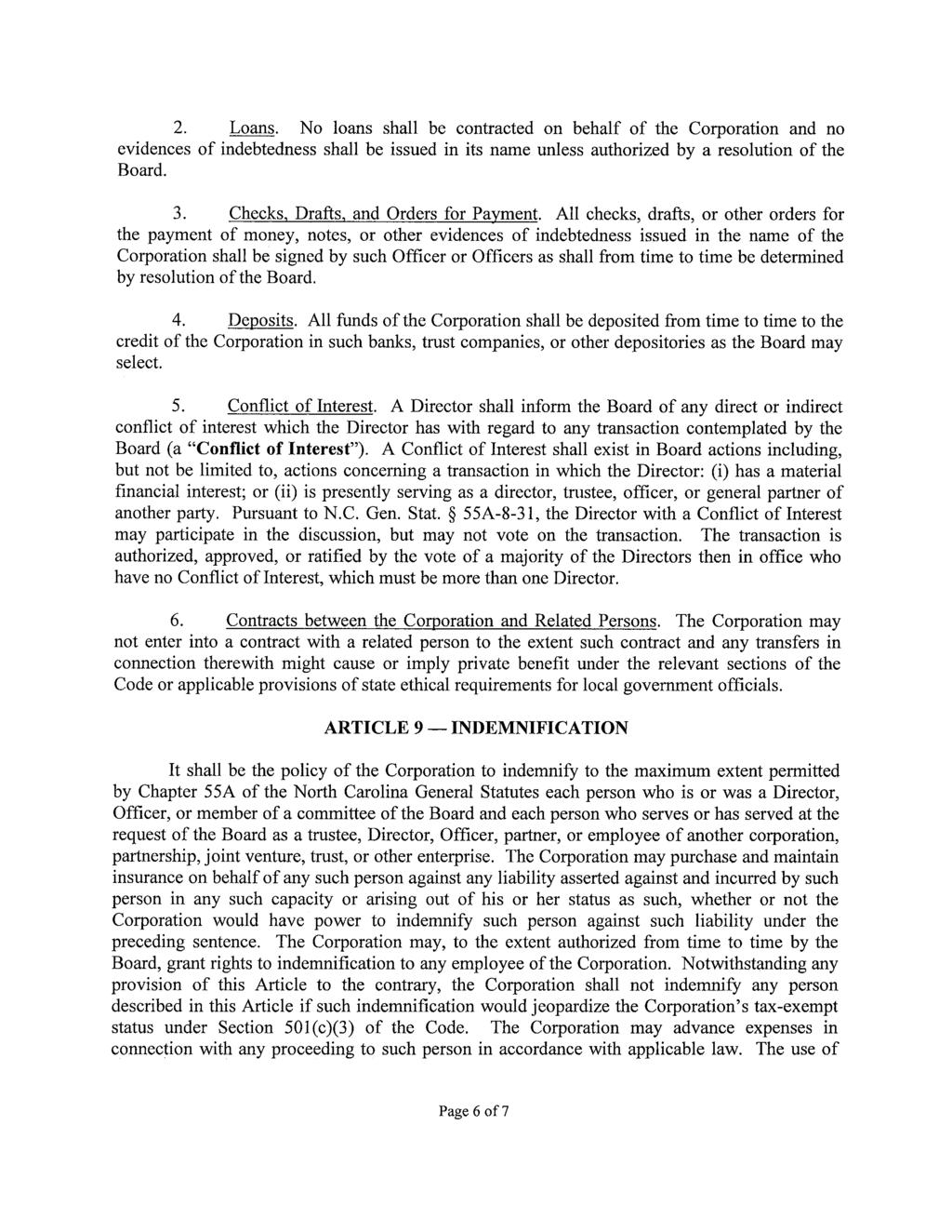 Appendix G - Proposed Bylaws of the Non-profit