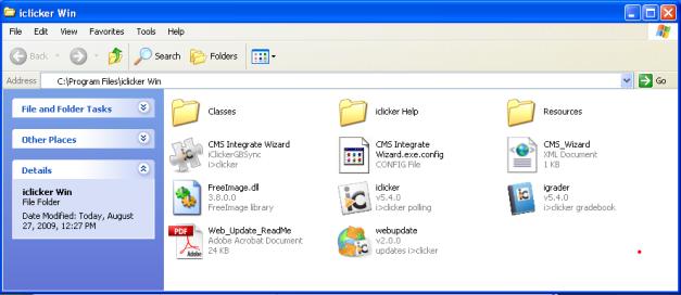Sample folders are shown here: TIP: Your Blackboard administrator may have provided you with pre-configured iclicker Win (Windows) or i>clicker Mac (Macintosh) folders that already contain all of the